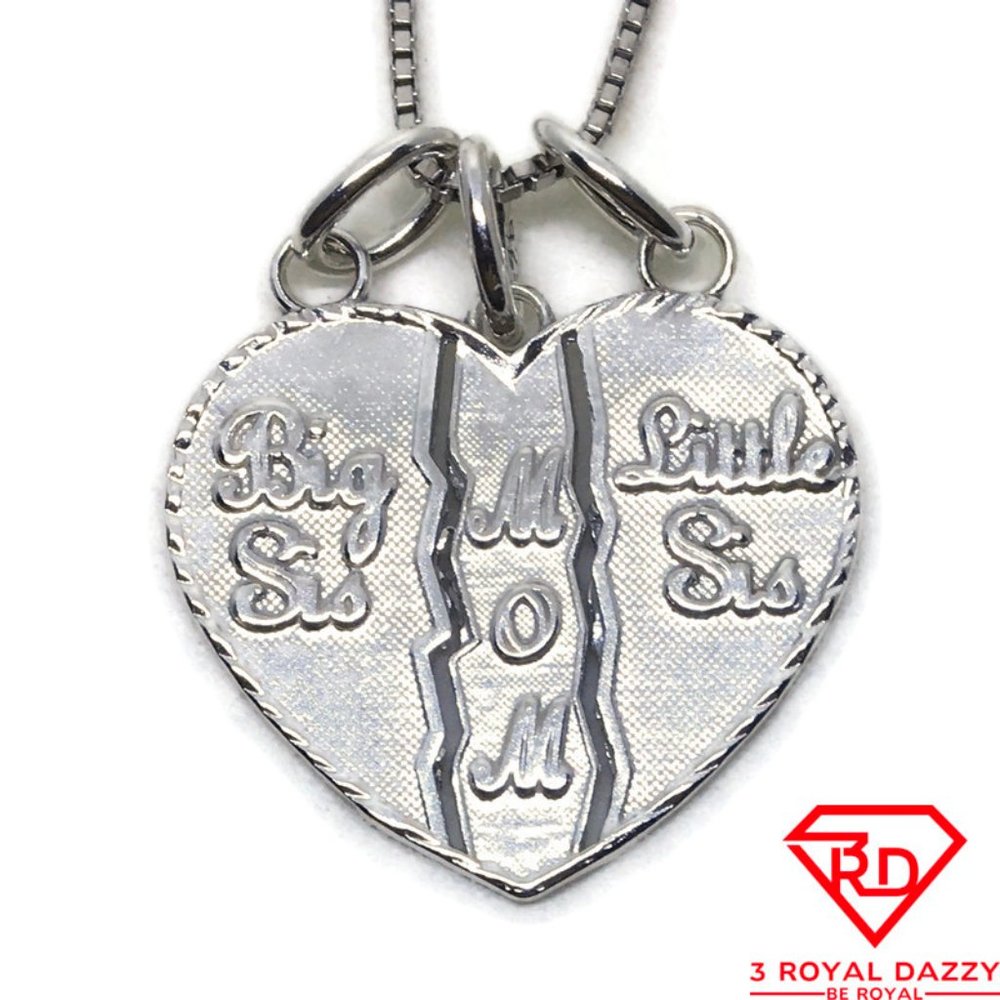 Small Love mom and sis Pendant 925 Sterling Silver